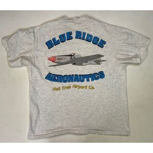 VINTAGE Blue Ridge Aeronautics Nut Tree Airport California T-shirt Men Large 90s